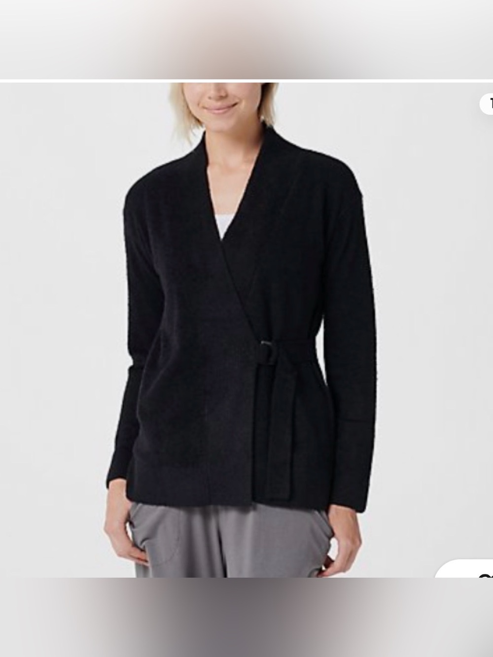 Barefoot Dreams CozyChic Lite Side Tie Sweater Cardigan